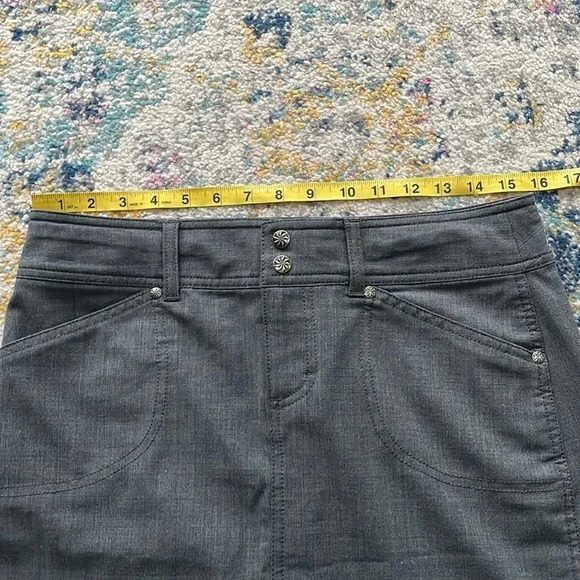 ATHLETA Sirrus Gray Wool Blend Mini Skirt Inner drawstring Women’s Size 6 - Picture 7 of 13